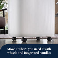 De'Longhi Tasciugo AriaDry Evo 16L Dehumidifier - White - wheels and integrated handles