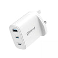 Groov-e 65W 3-Port GaN Wall Charger White - official product image