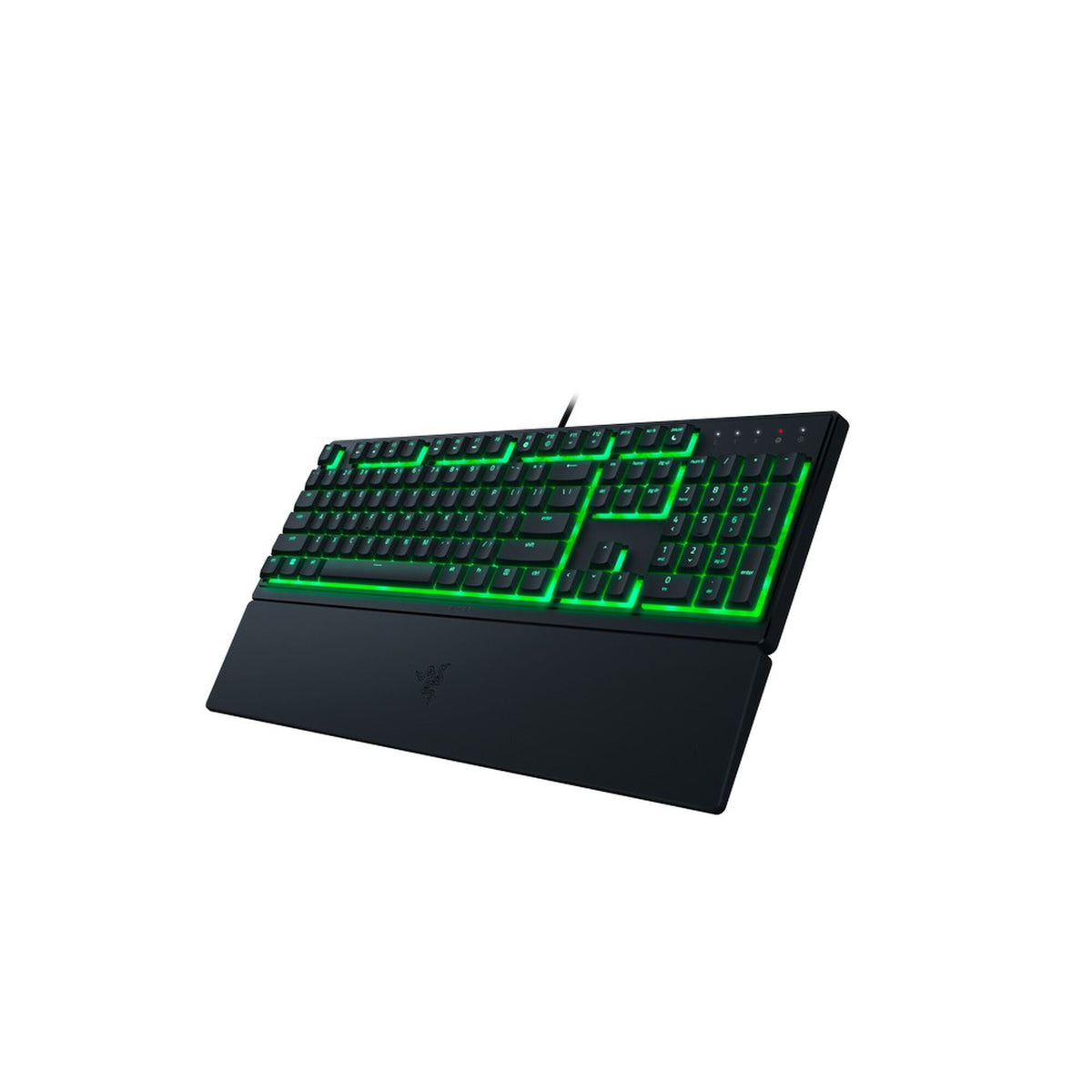 Razer Ornata V3 X Low-Profile Membrane Gaming Keyboard, UK Layout - Black - angled view