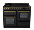 Rangemaster Estel Deluxe 110 Induction range cooker in Gloss Black with Brass trim