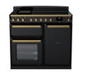Rangemaster Estel Deluxe 100 Induction range cooker in Gloss Black with Brass trim
