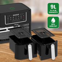 EirFryer Dual Drawer Air Fryer | T-033260 EirFryer Air Fryer Euronics Ireland