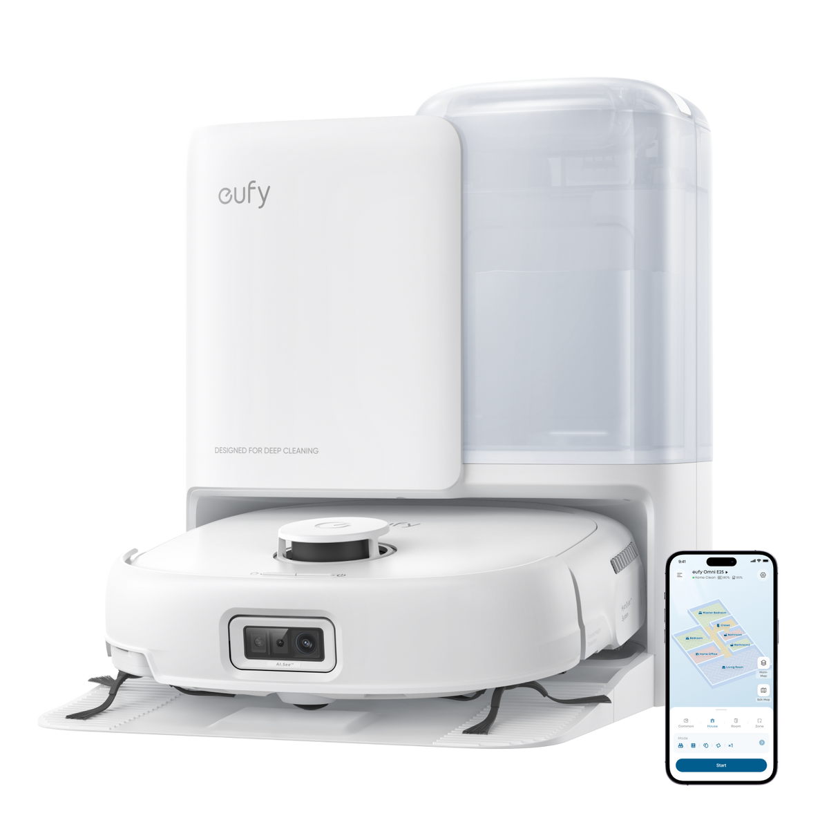 eufy Omni E25 Robot Vacuum & Mop, White - official product image