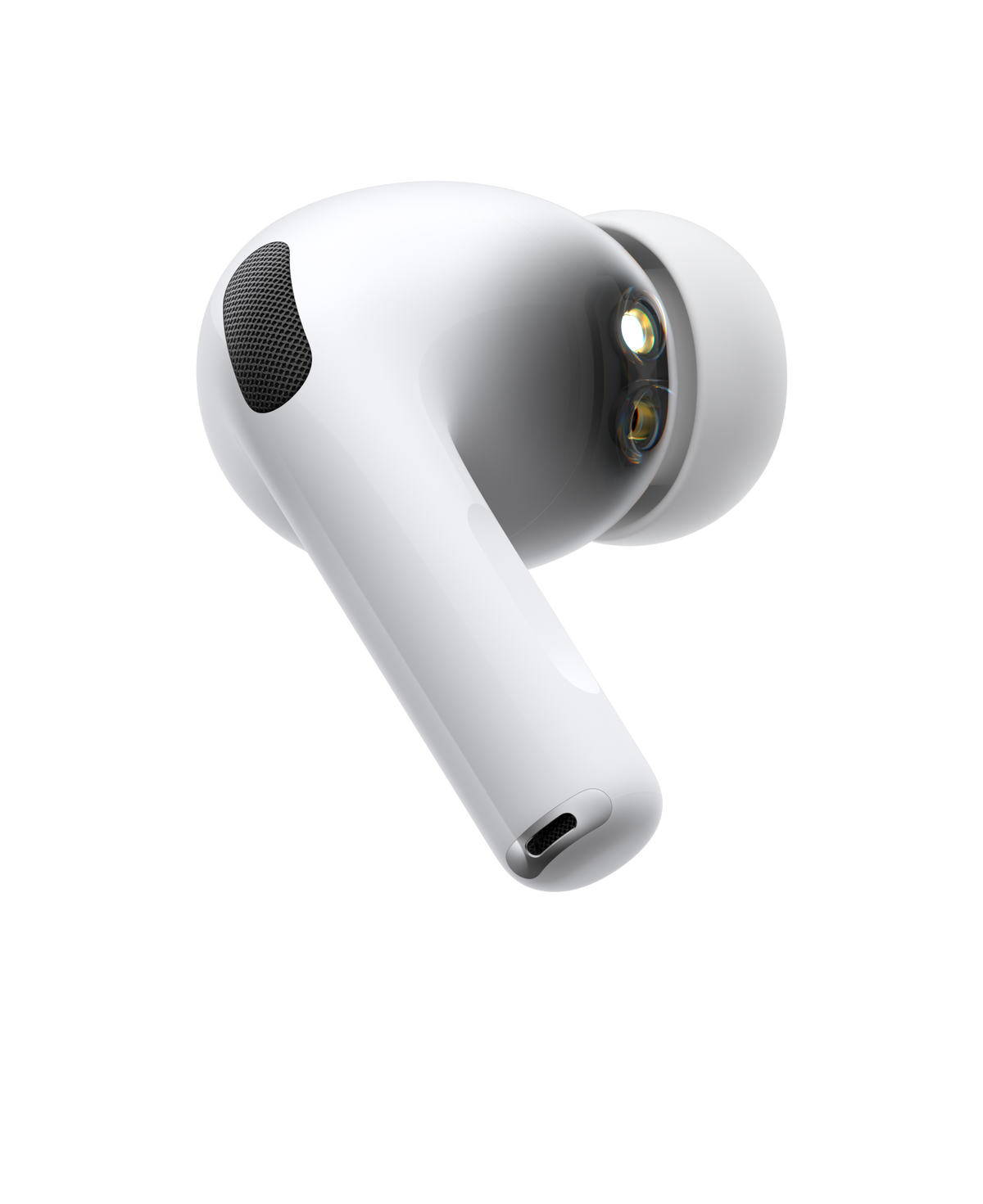 Apple AirPods Pro 3 Wireless Earbuds with MagSafe Charging Case - White - single earbud showing the heart rate sensor