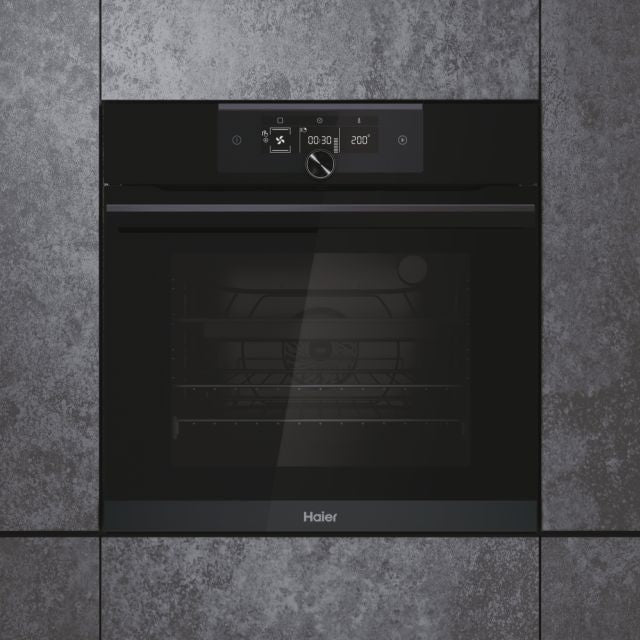 Haier I-Turn Series 6 70L Built-In Electric Single Oven - Black | HWO60SM6F8BH Haier Oven Euronics Ireland