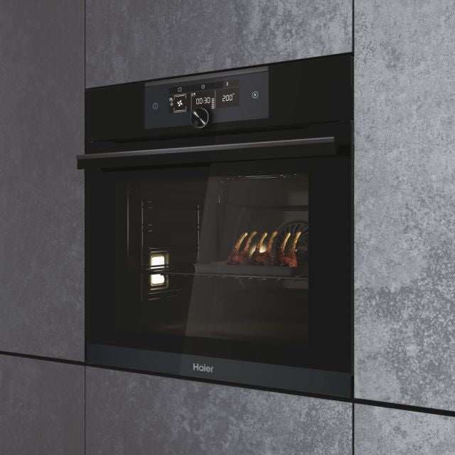 Haier I-Turn Series 6 70L Built-In Electric Single Oven - Black | HWO60SM6F8BH Haier Oven Euronics Ireland