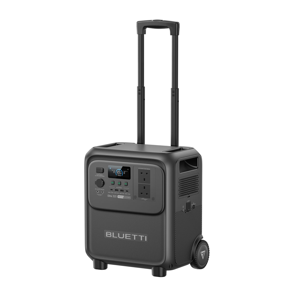 BLUETTI Elite 320 3,200Wh 1,800W Portable Power Station - telescopic handle extended