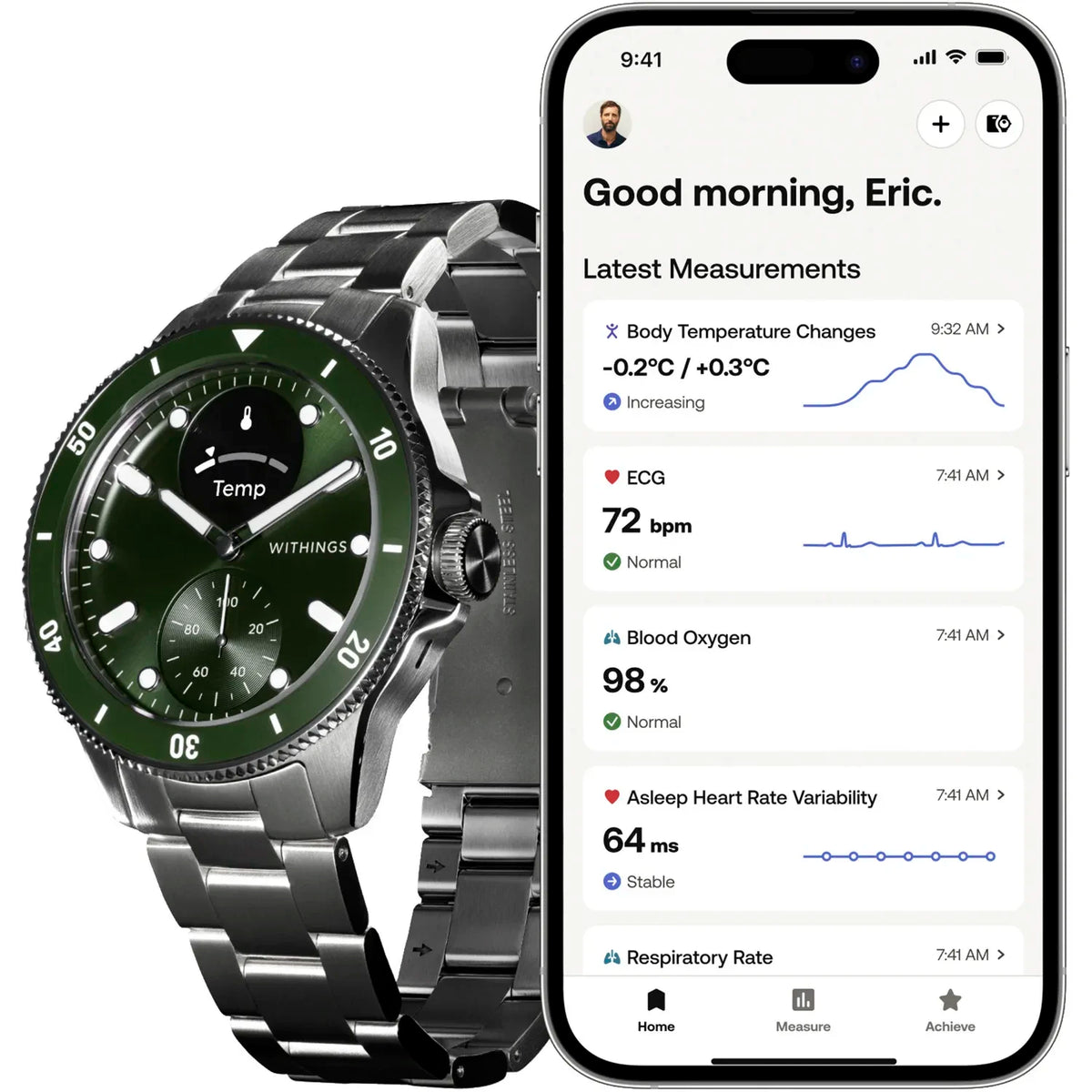 Withings ScanWatch Nova - Health Smartwatch with ECG & SpO2 - Green
