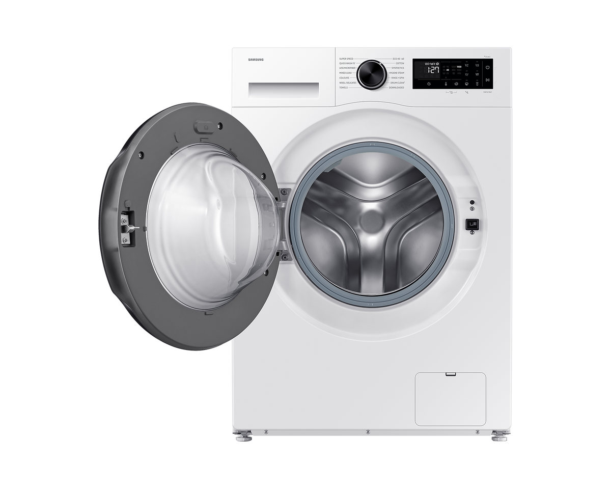 Samsung Series 5 AI Energy 10kg 1400rpm Washing Machine with ecobubble - White - door open
