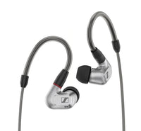 Sennheiser IE 900 Audiophile Earphones — studio pair, silver housing with red accent ring