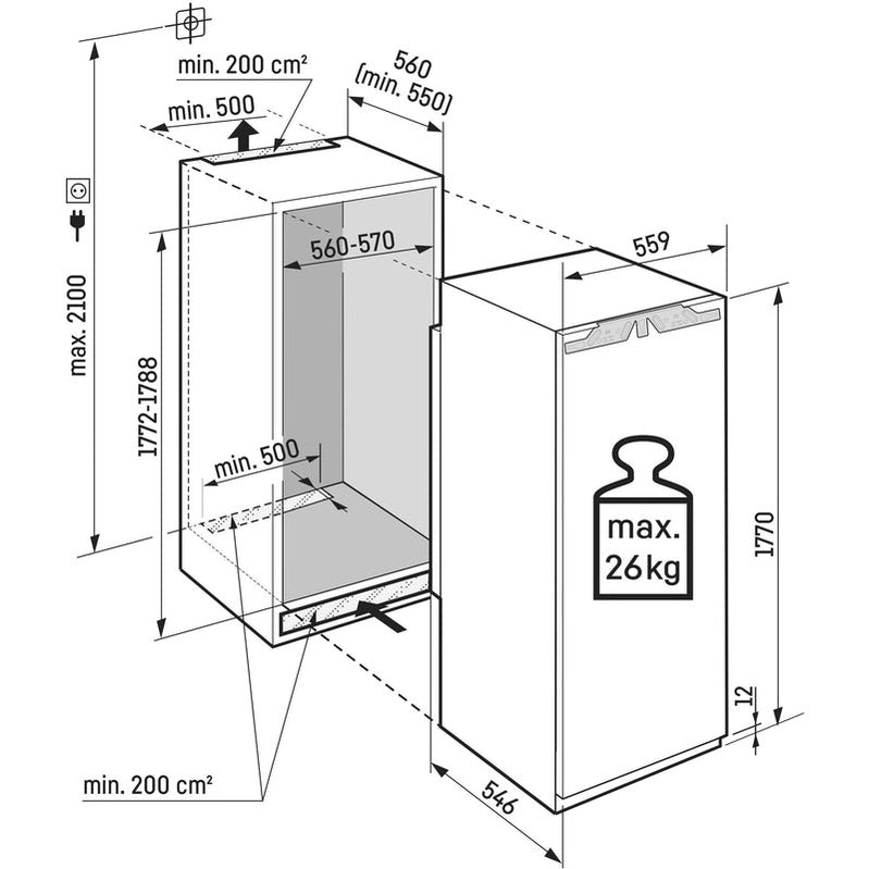 Liebherr Peak BioFresh 296 L Integrated Fridge – view 3