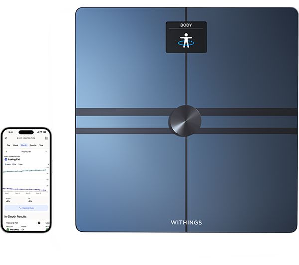 Withings Body Comp - Smart Scale with Body Composition & Visceral Fat Analysis - Black | 78-WBS12-Black-All-Inter