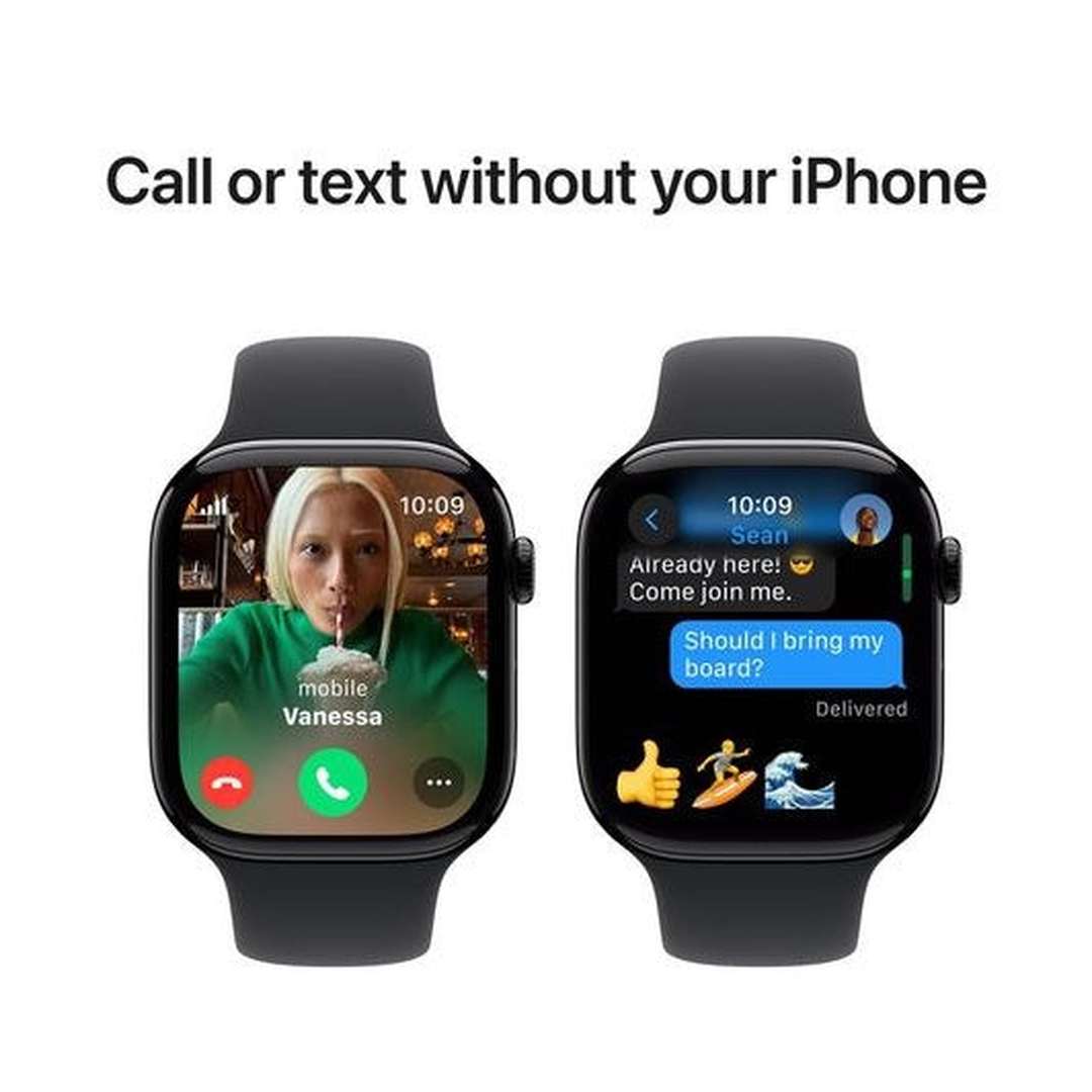 Apple Watch Series 10 GPS 46mm Jet Black Aluminium Case with Black Sport Band - M/L | MWWQ3QA/A Apple Smartwatch Euronics Ireland