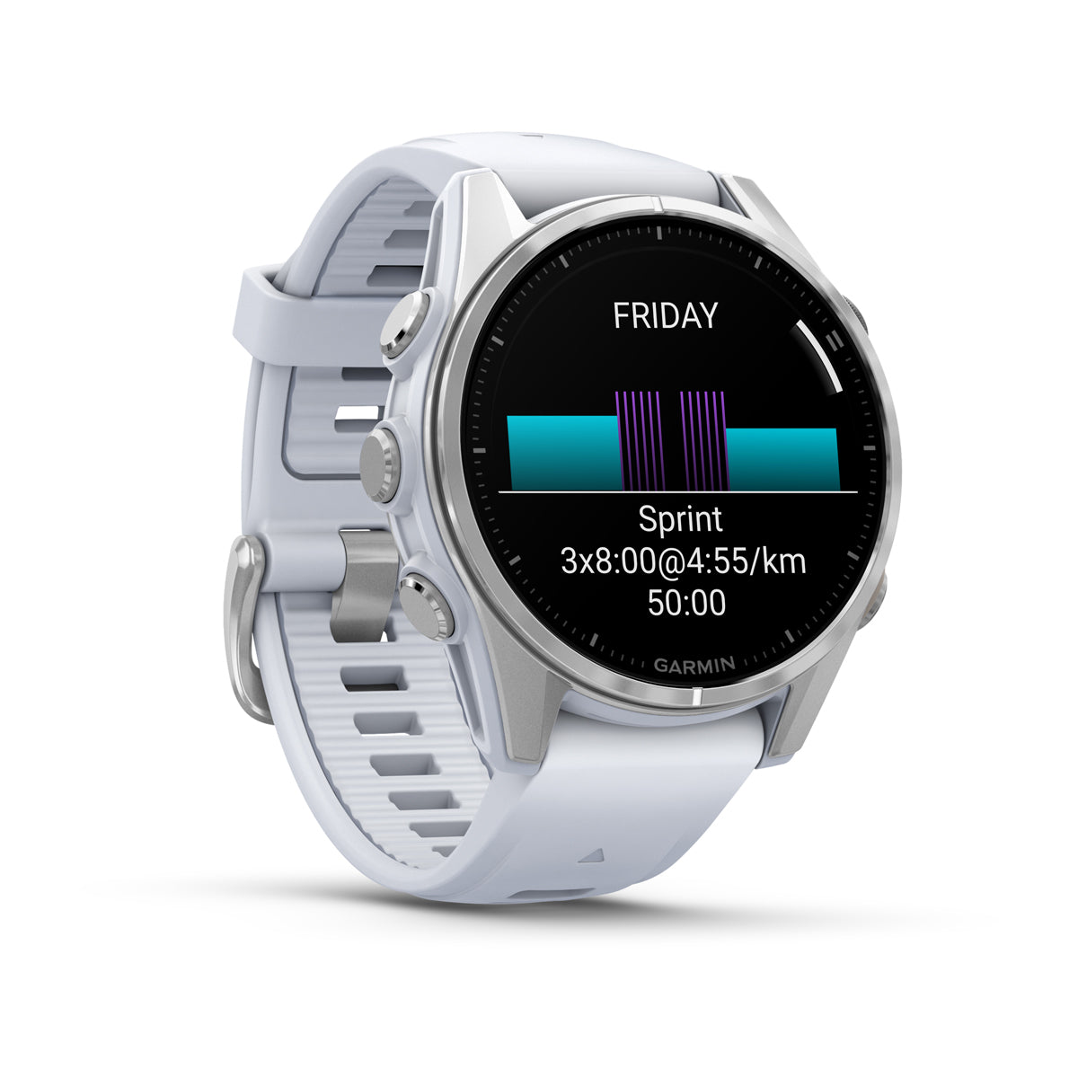 Garmin fenix 8 43mm AMOLED GPS Smartwatch - front-left angled view