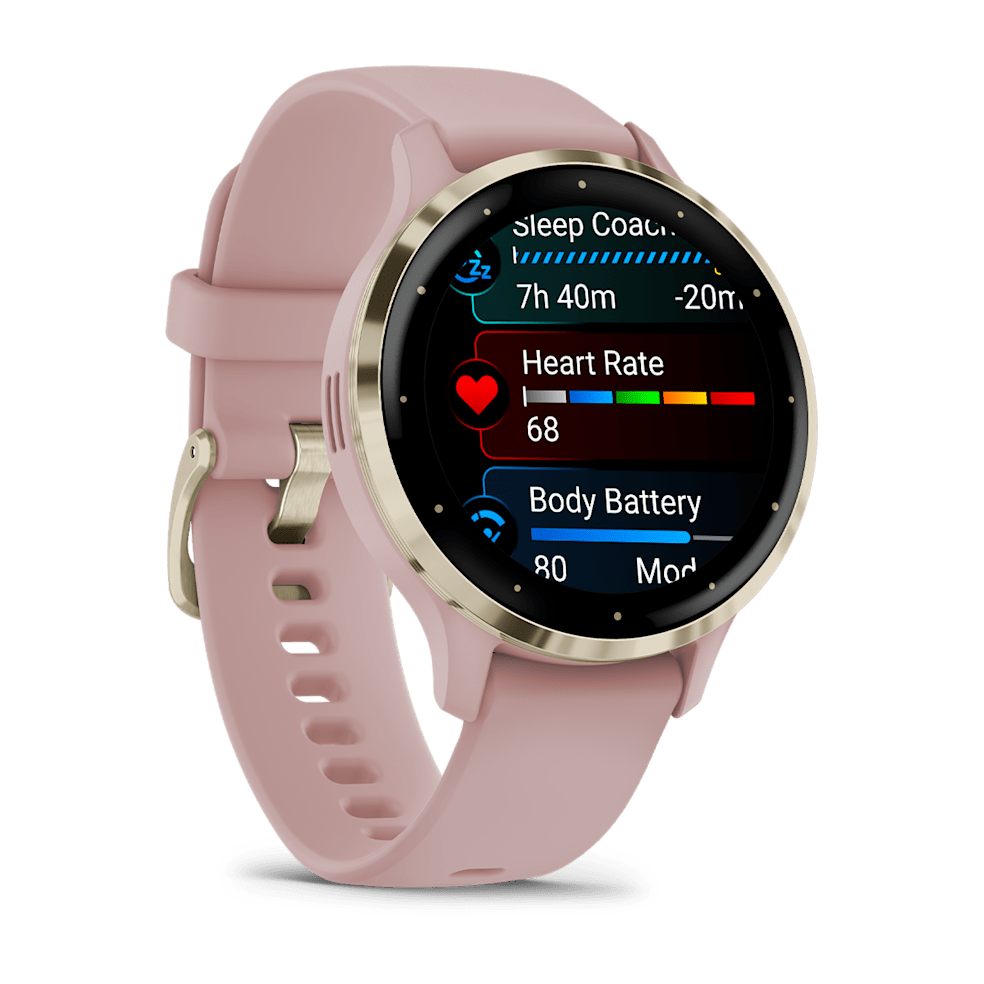 Garmin Venu 3s Smartwatch - Soft Gold - Rose Case | 49-GAR-010-02785-03