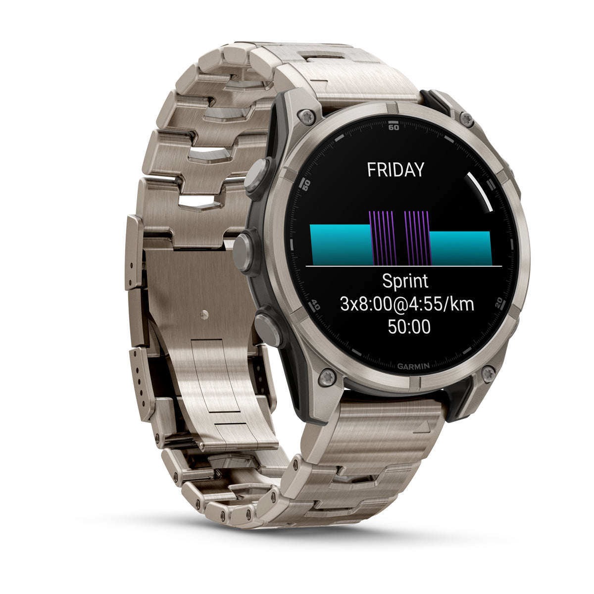 Garmin fenix 8 47mm AMOLED Sapphire GPS Smartwatch - front-left angled view