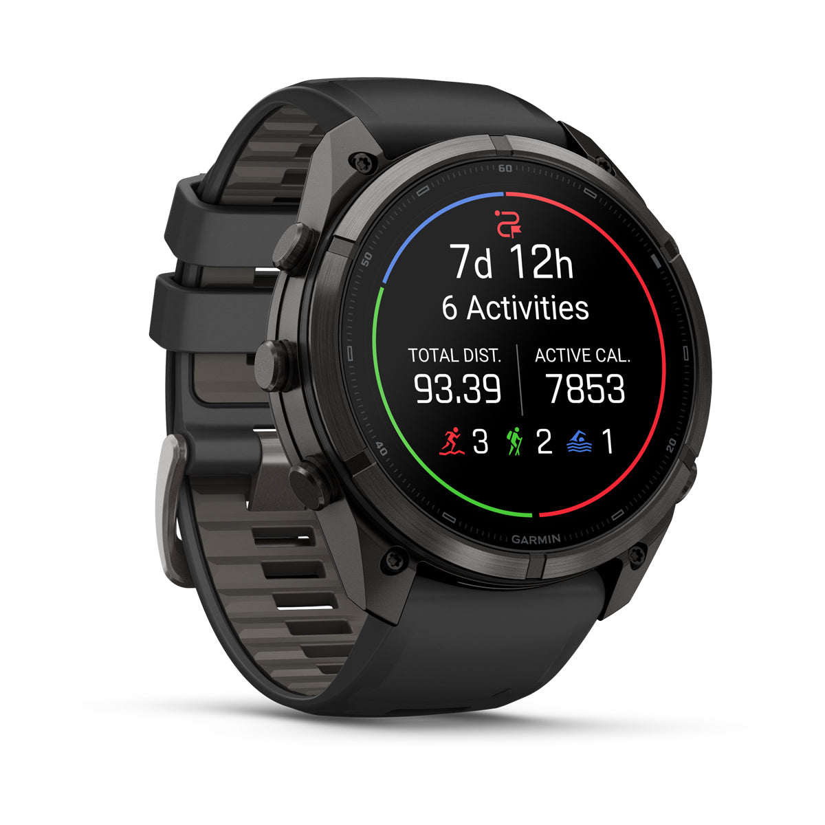 Garmin fenix 9 Pro inReach 51mm AMOLED Sapphire GPS Smartwatch - front-left angled view