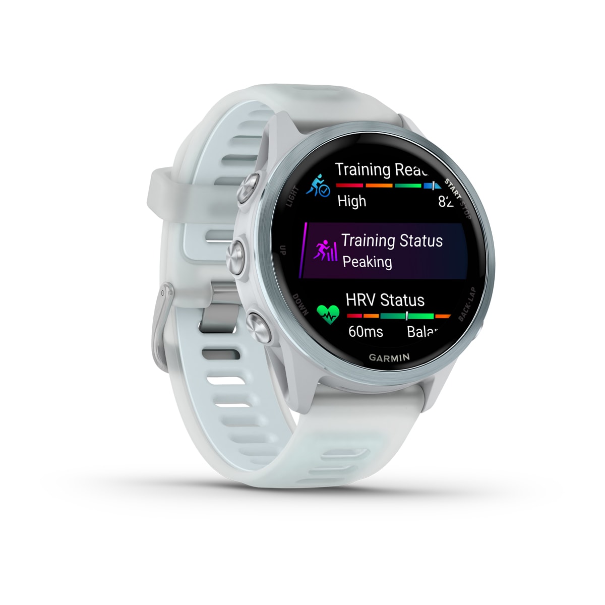Garmin Forerunner 570 42mm GPS Running Smartwatch - angled left-front view