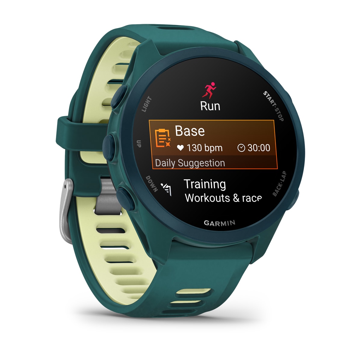 Garmin Forerunner 170 Music GPS Running Smartwatch - angled left-front view