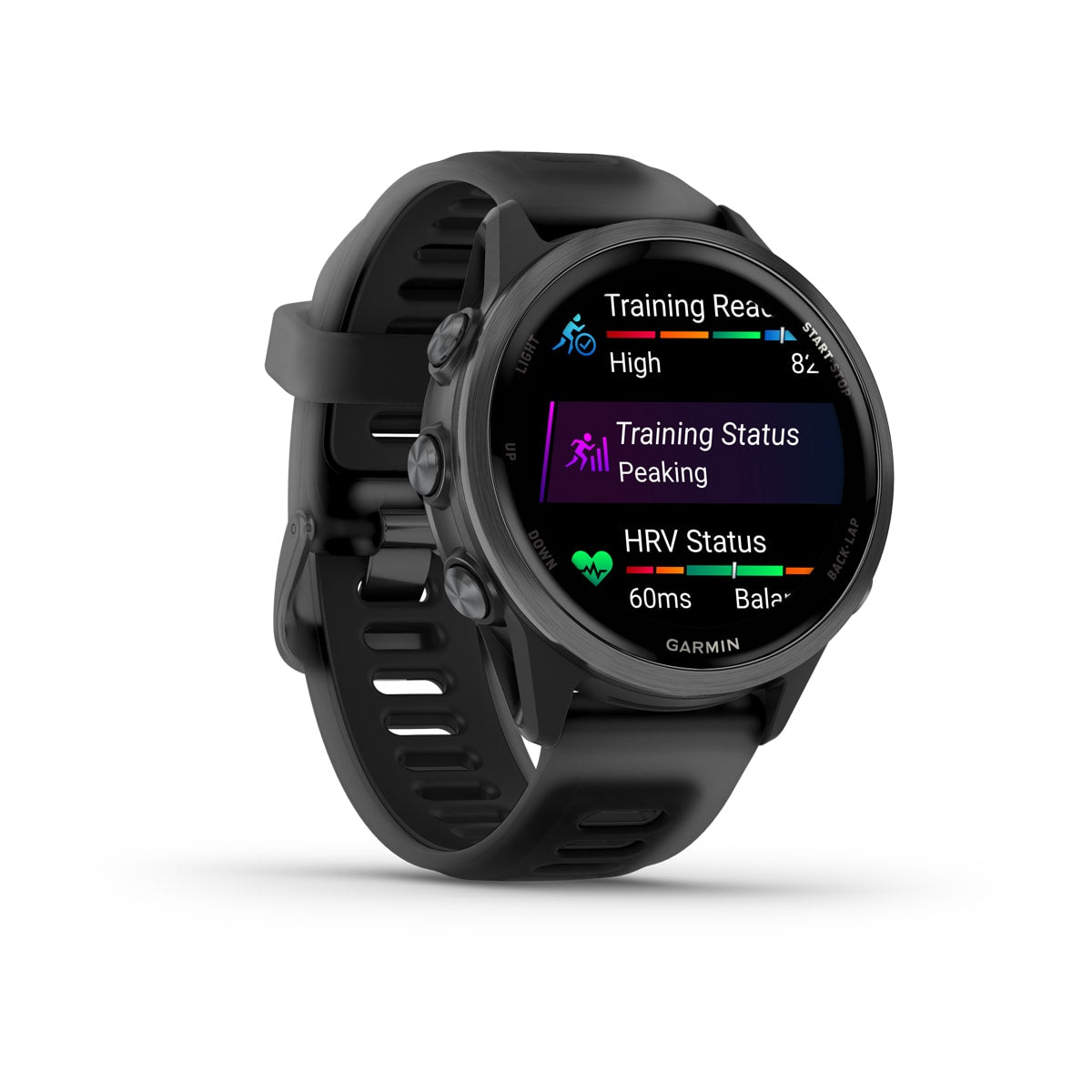 Garmin Forerunner 570 42mm GPS Running Smartwatch - angled left-front view