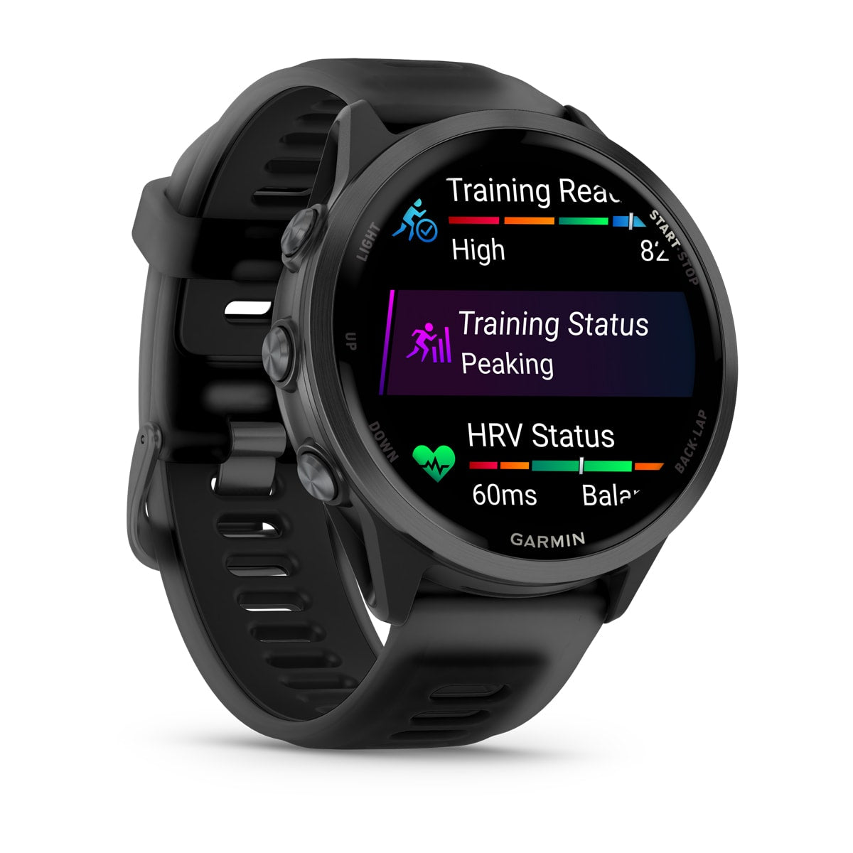 Garmin Forerunner 570 47mm GPS Running Smartwatch - angled left-front view