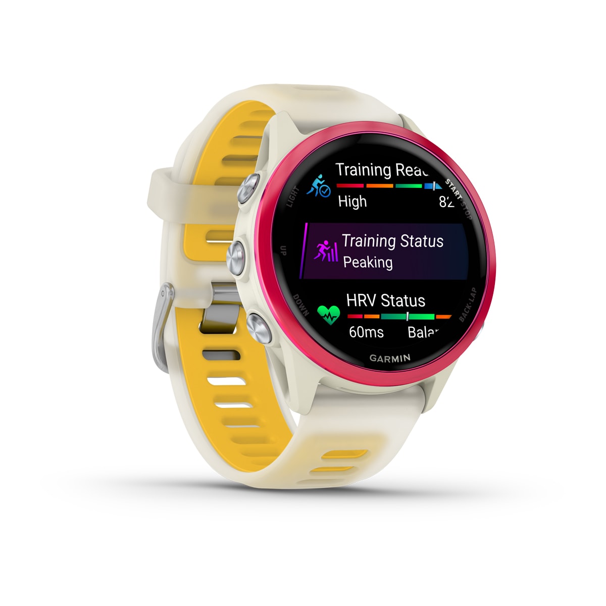 Garmin Forerunner 570 42mm GPS Running Smartwatch - angled left-front view