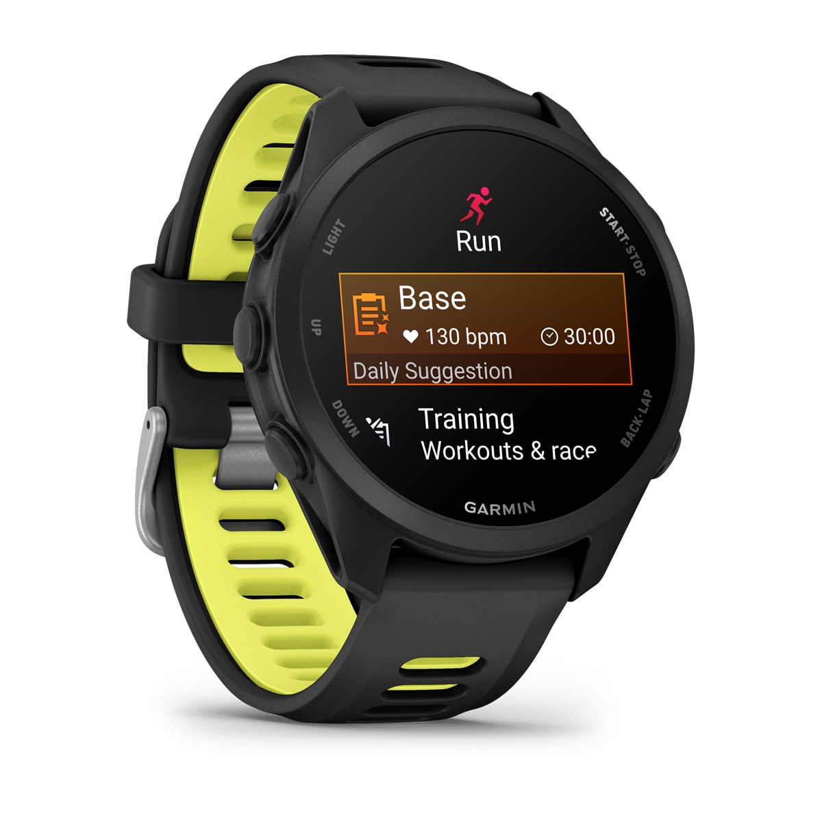Garmin Forerunner 170 Music GPS Running Smartwatch - angled left-front view