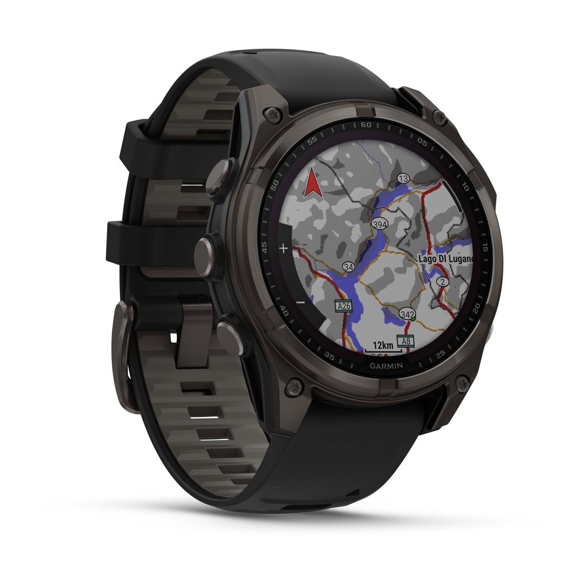 Garmin fenix 8 47mm Solar Sapphire GPS Smartwatch - front-left angled view