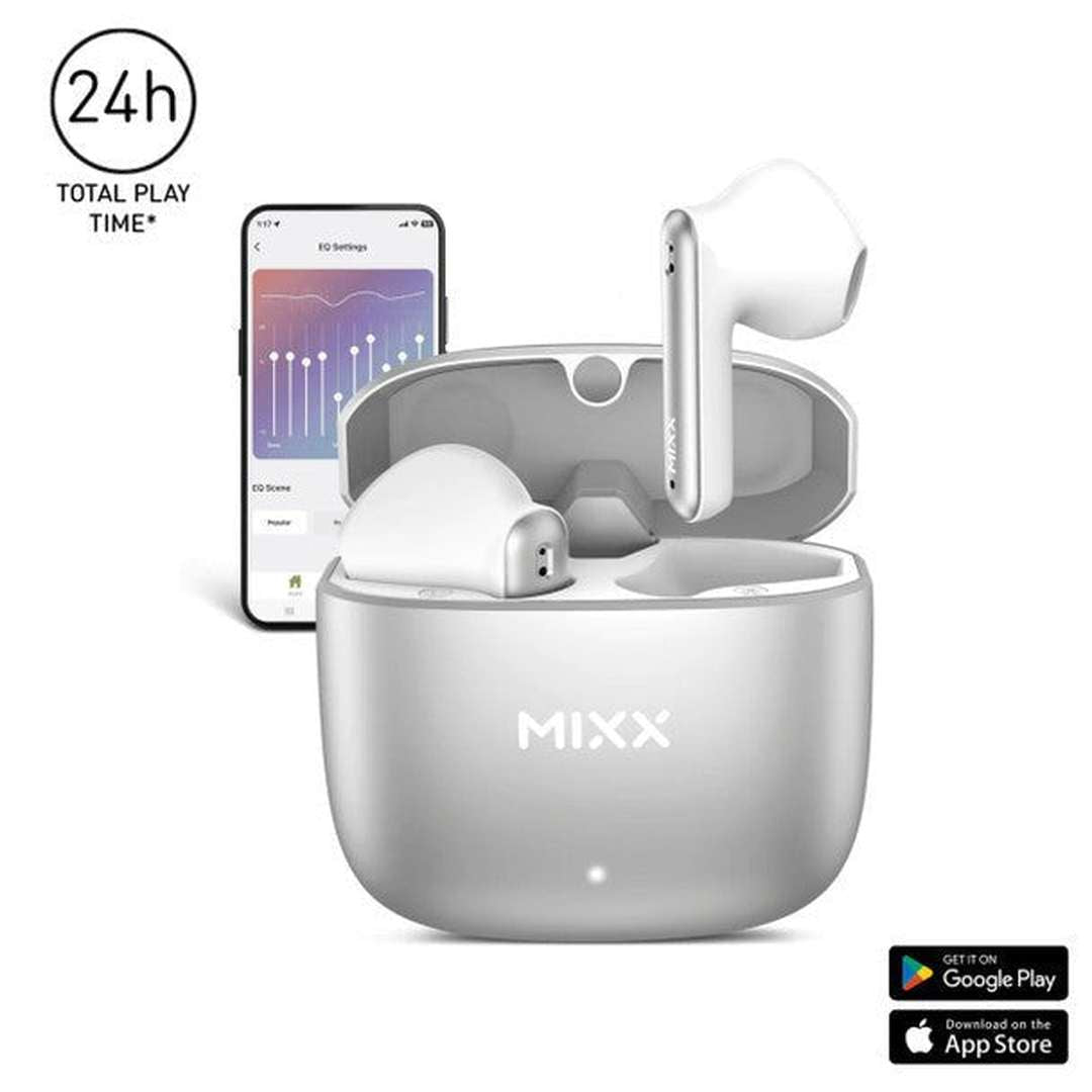 Mixx Streambuds Custom 2 TWS Earphonce Silver White | SBCU-02-SW-366 Mixx Euronics Ireland