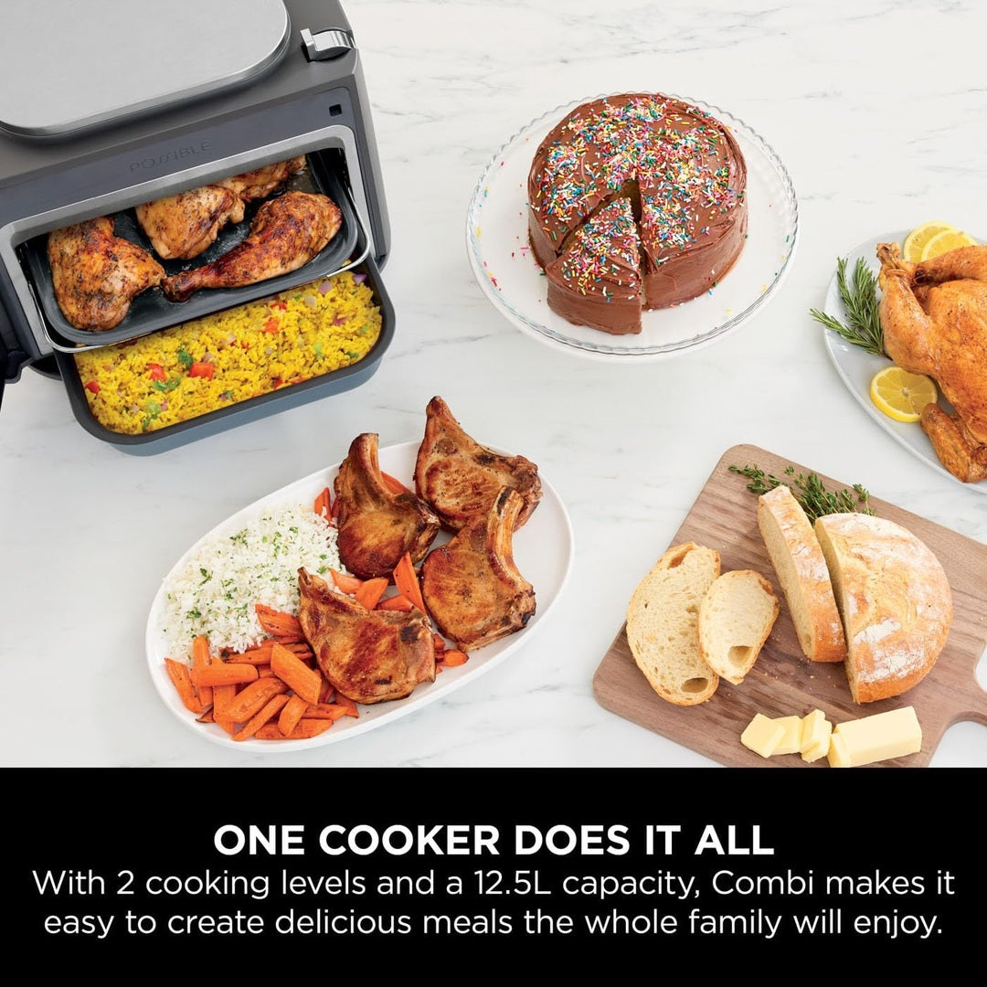 Ninja Combi 12-In-1 All-in-One Multi-Cooker, Air Fry, Bake, Sauté, Steam, Slow Cook & More | SFP700UK Ninja Air Fryer Euronics Ireland