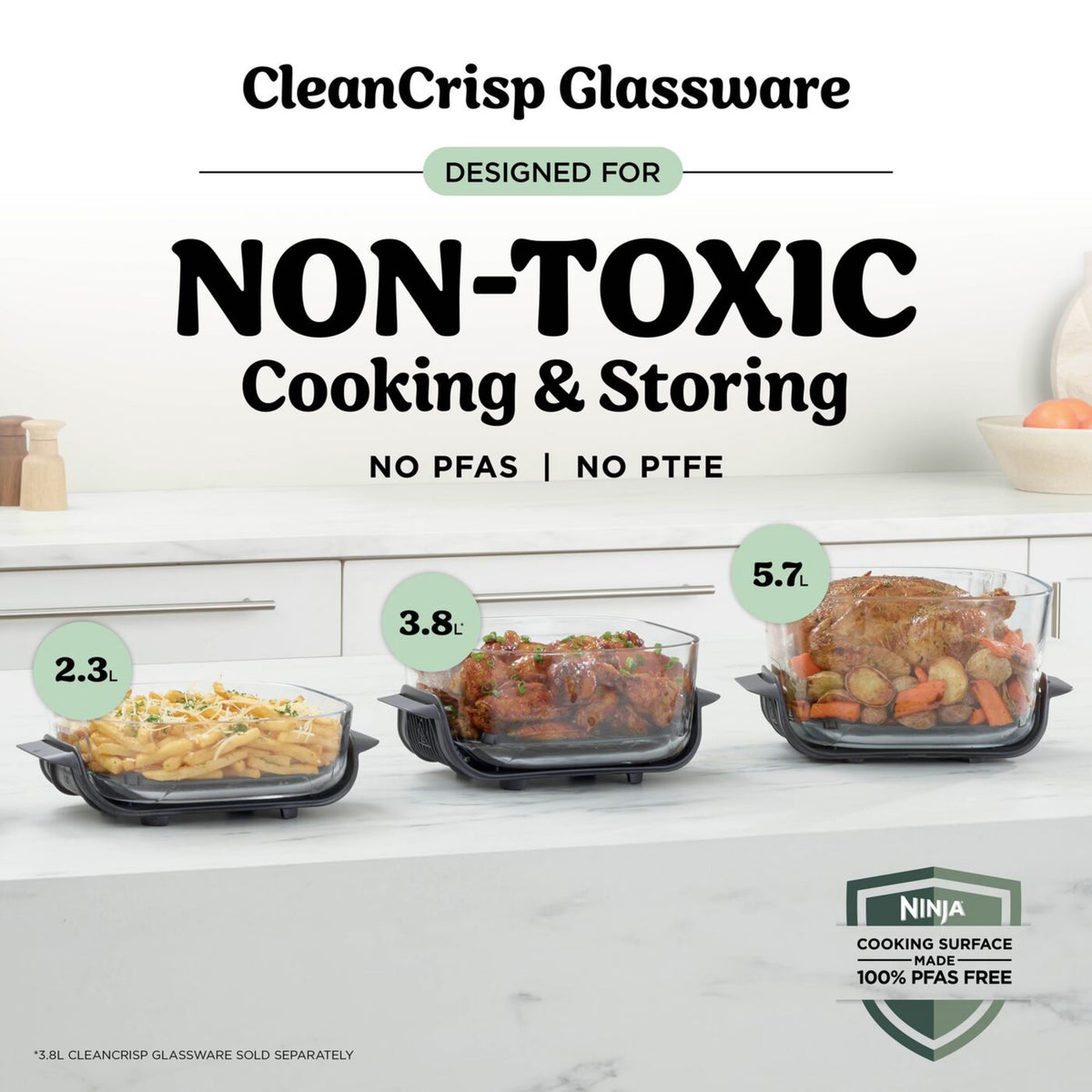 Ninja CRISPi PRO 7-in-1 XL Glass Air Fryer - Ash Grey | AS101UKGY