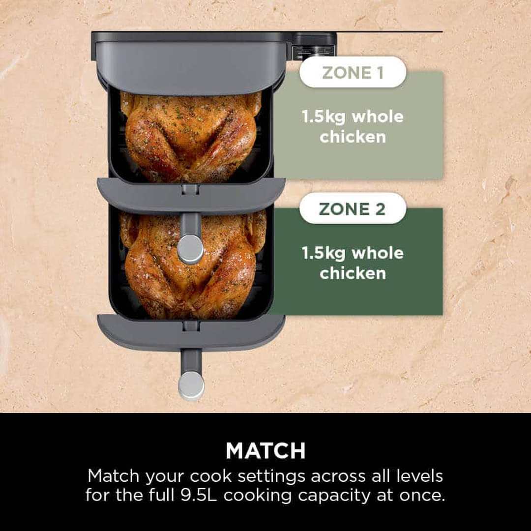 Ninja Double Stack XL 2 Drawer Air Fryer 9.5L | SL400UK Ninja Air Fryer Euronics Ireland