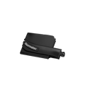 Hyperice Normatec Hip Attachment, black, folded and packed product view