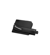 Hyperice Normatec Hip Attachment, black, folded and packed product view