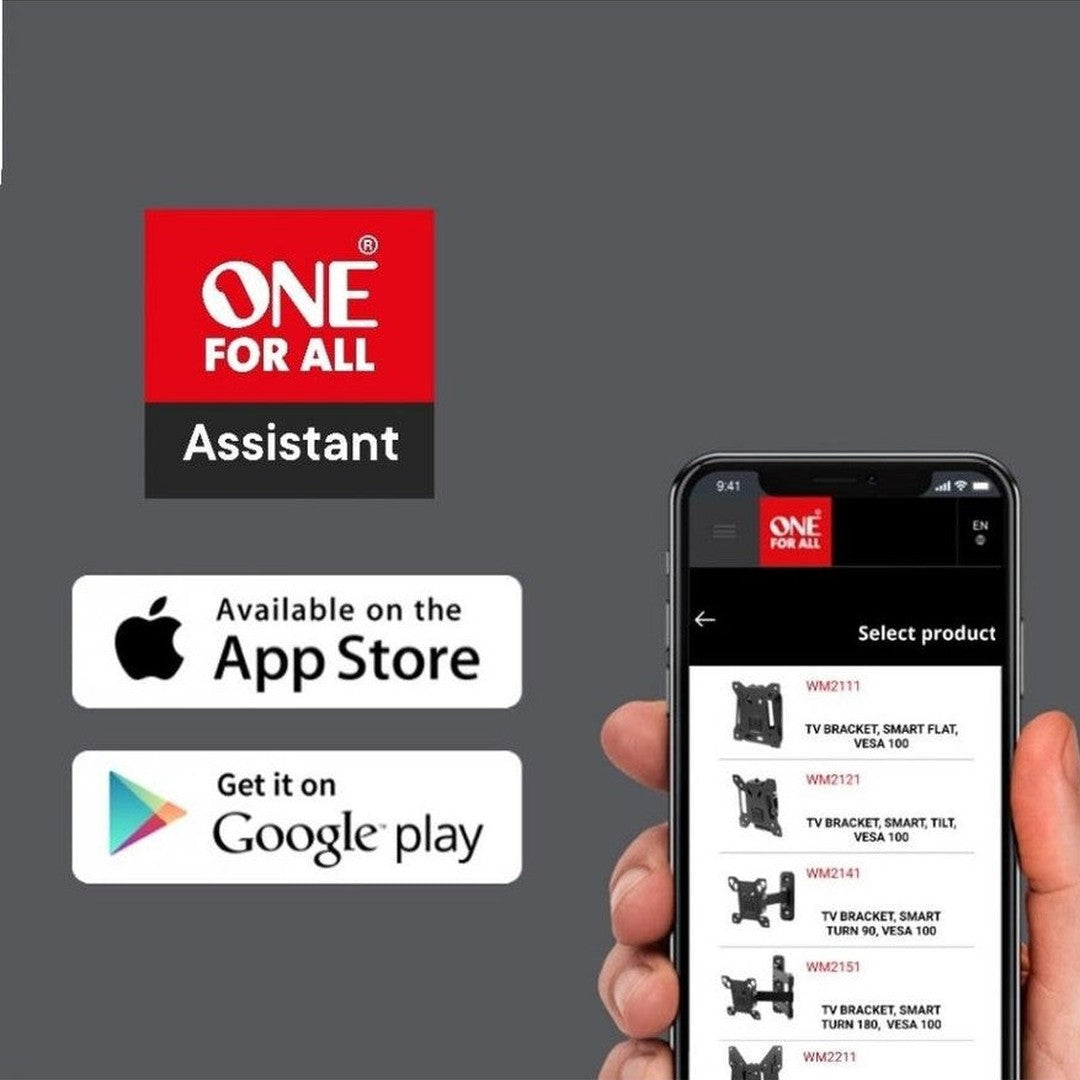 One For All Wall Mount, Ultra Slim, Tilt, Screens 13" To 43", Max Load 40kg One4All Consumer Electronics Euronics Ireland