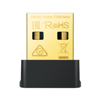 TP-Link Archer T2UB Nano AC600 Nano Dual Band Wi-Fi Bluetooth 4.2 USB Adapter — macro view showing printed model name Archer T2UB Nano