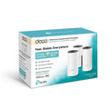 TP-Link Deco P9 retail packaging showing three units, 'Whole Home Powerline Mesh Wi-Fi System'