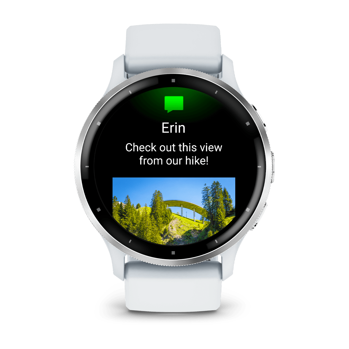 Garmin Venu 3 45mm GPS Health Smartwatch - front view, display screen feature