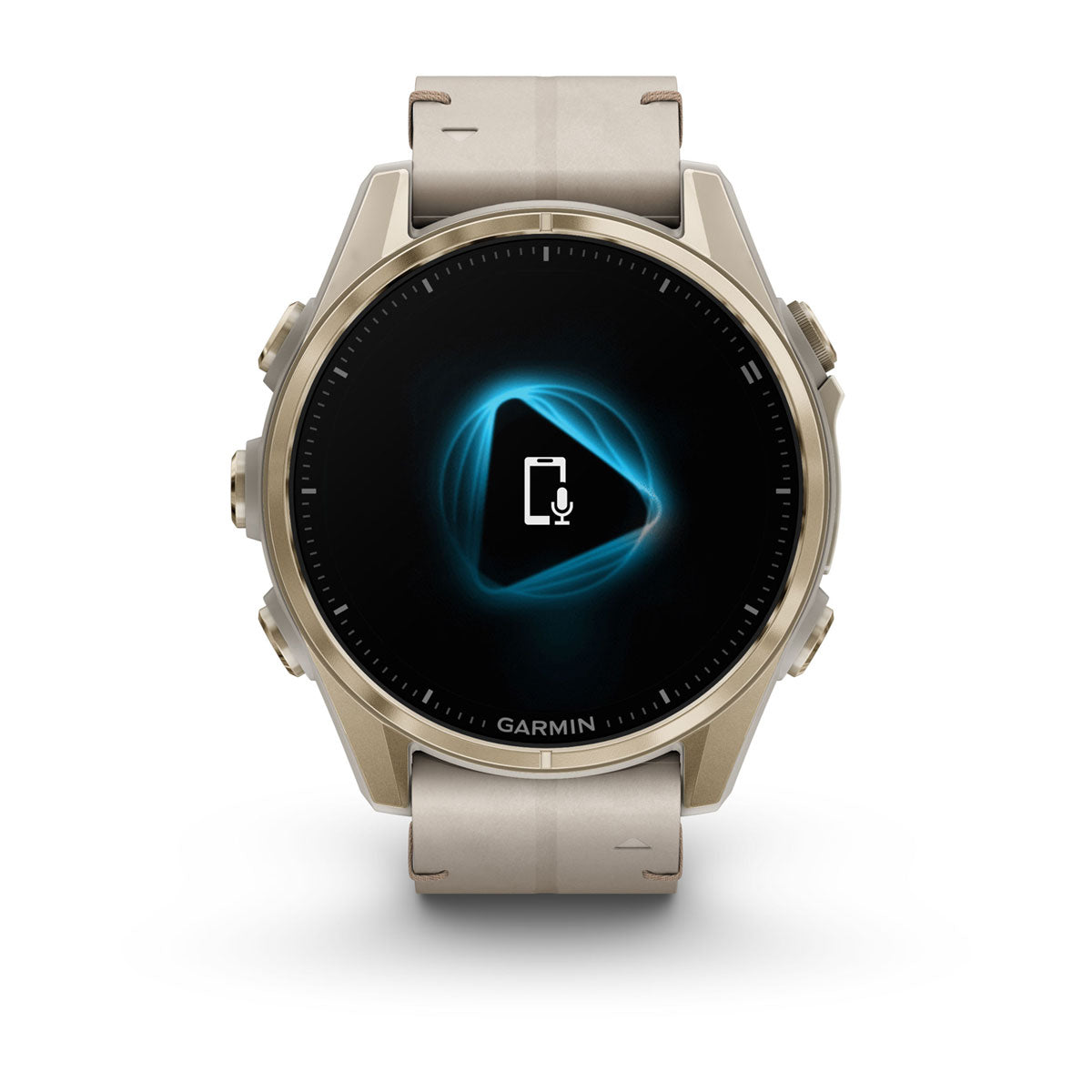 Garmin fenix 8 43mm AMOLED Sapphire GPS Smartwatch - front view with data screen