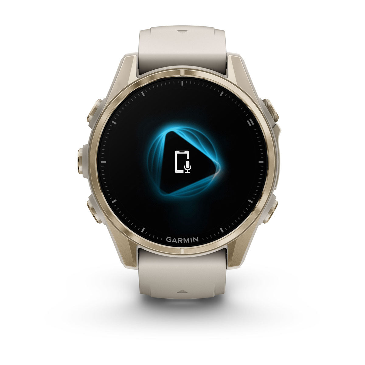Garmin fenix 8 43mm AMOLED Sapphire GPS Smartwatch - front view with data screen