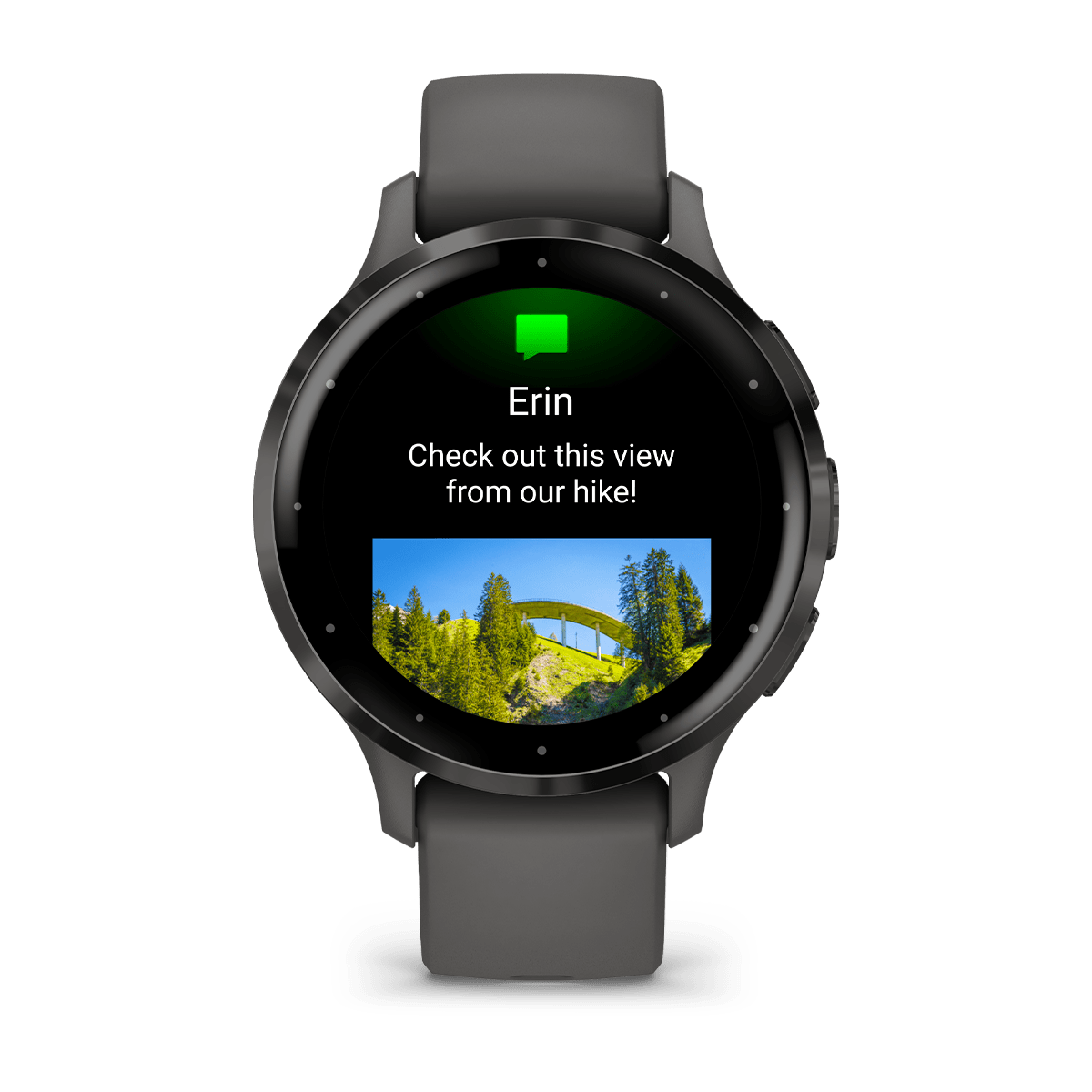 Garmin Venu 3S 41mm GPS Health Smartwatch - front view, display screen feature