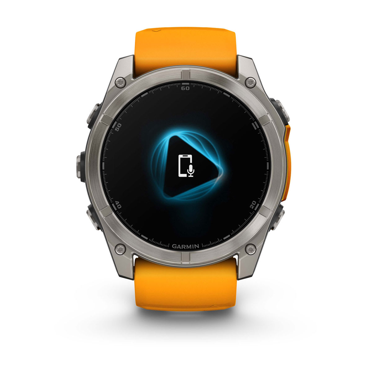 Garmin fenix 8 51mm AMOLED Sapphire GPS Smartwatch - front view, display screen feature