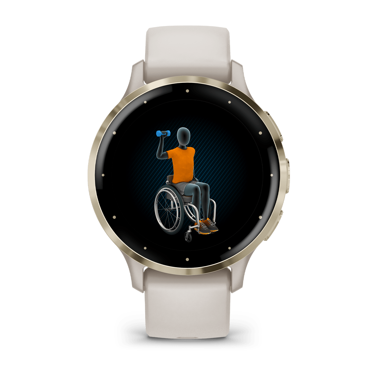 Garmin Venu 3S 41mm GPS Health Smartwatch - front view, display screen feature