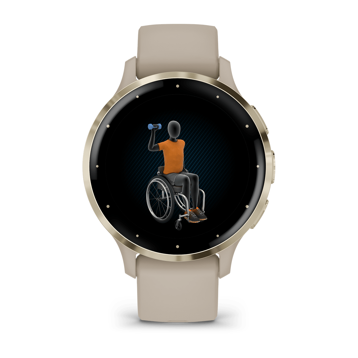 Garmin Venu 3S 41mm GPS Health Smartwatch - front view, display screen feature