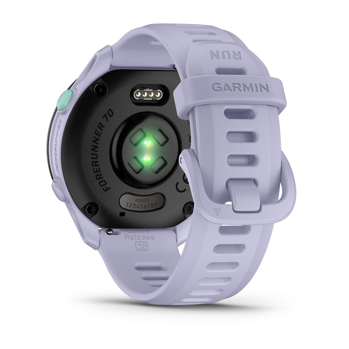 Garmin Forerunner 70 GPS Running Smartwatch - back view, heart-rate sensor