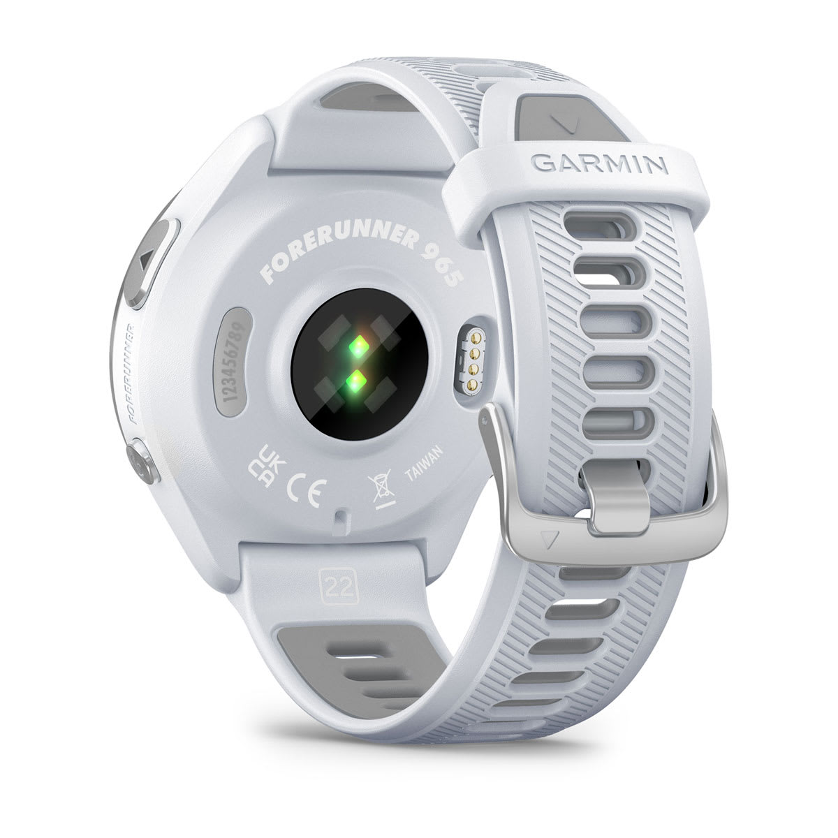 Garmin Forerunner 965 GPS Running Smartwatch - back view, heart-rate sensor