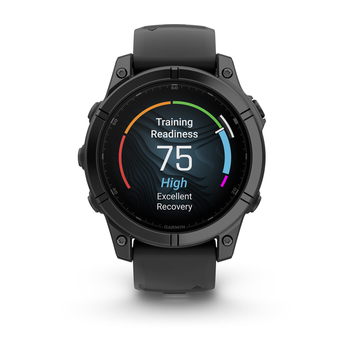 Garmin fenix E 47mm AMOLED GPS Smartwatch - front view, training readiness