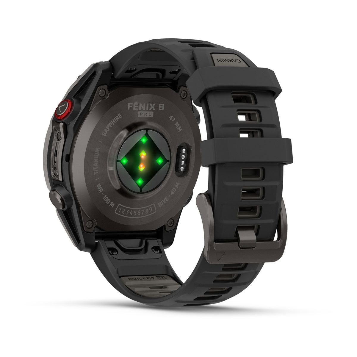 Garmin fenix 8 Pro 47mm AMOLED Sapphire GPS Smartwatch with inReach - rear view