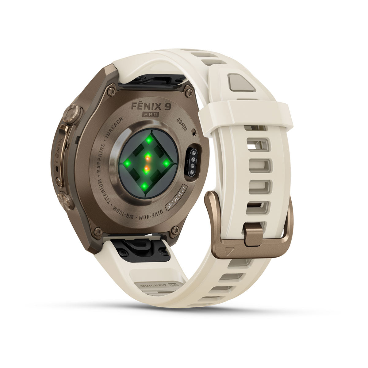 Garmin fenix 9 Pro inReach 43mm AMOLED Sapphire GPS Smartwatch - rear view