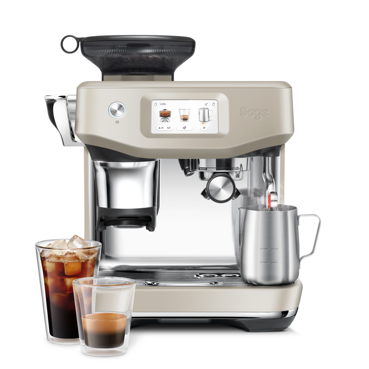 Sage Barista Touch Impress Bean-to-Cup Coffee Machine – Cold Extraction - Almond Nougat
